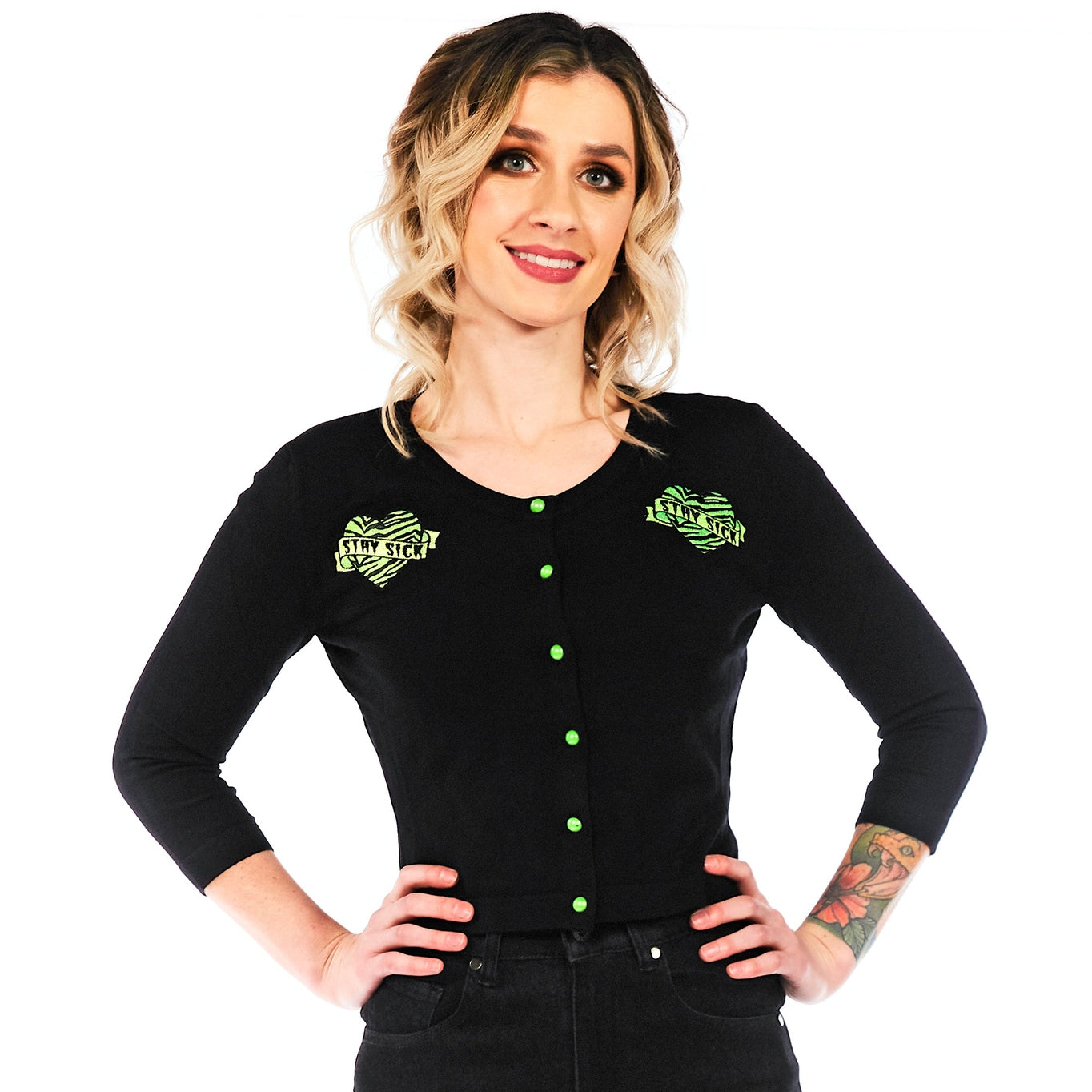 Stay Sick Cropped Cardigan by Sourpuss (XS - XXL)