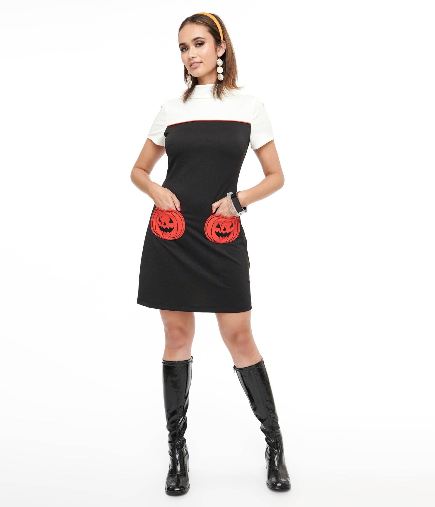 Smak Parlour 1960s Pumpkin Pocket Shift Dress (XS - 4XL)