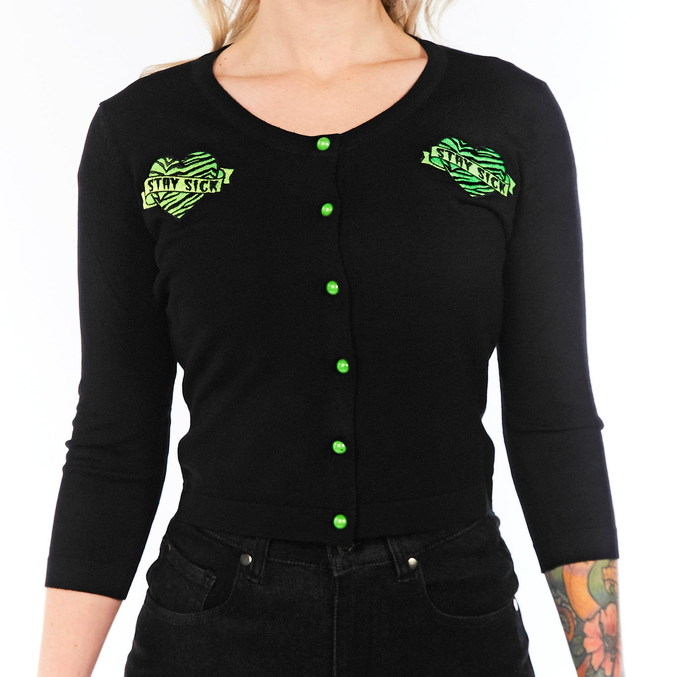 Stay Sick Cropped Cardigan by Sourpuss (XS - XXL)