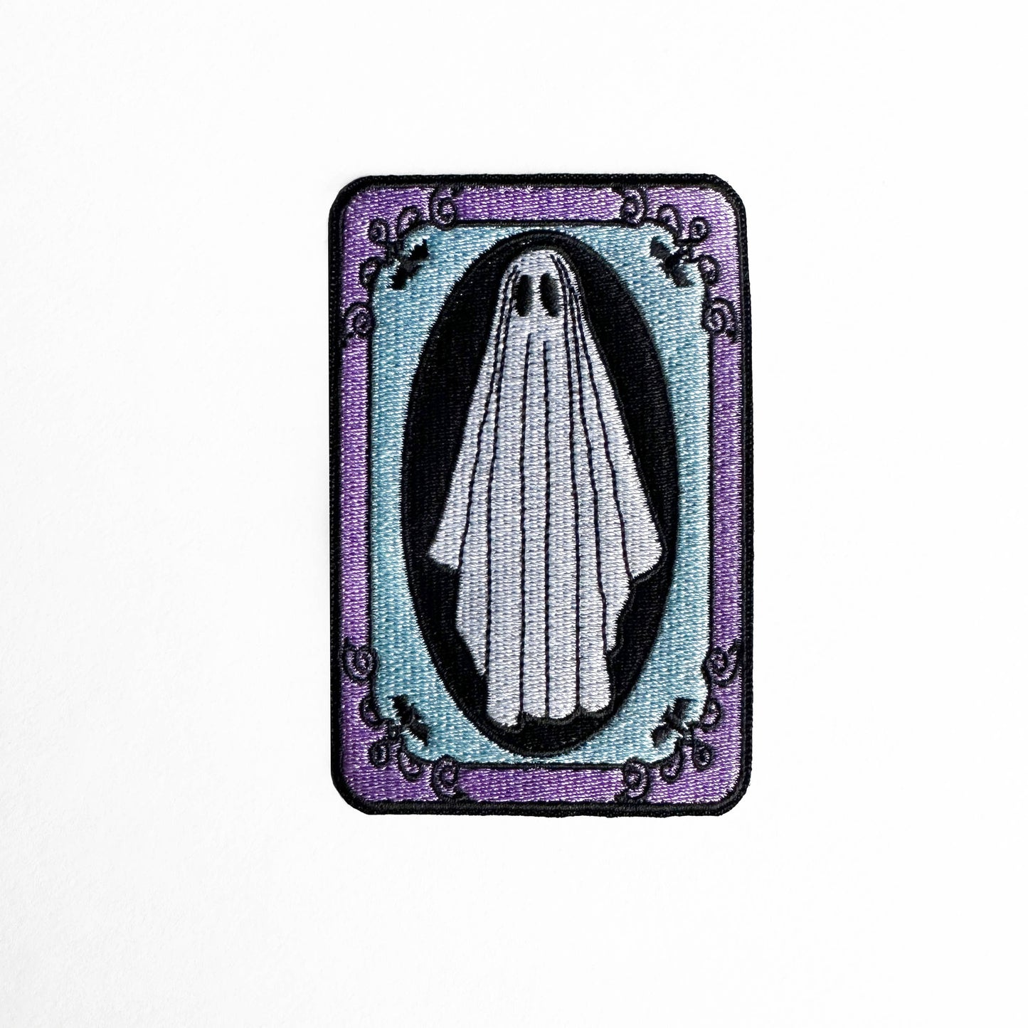 Spooky Cute Ghost Wearing Sheets Embroidered Iron On Patch