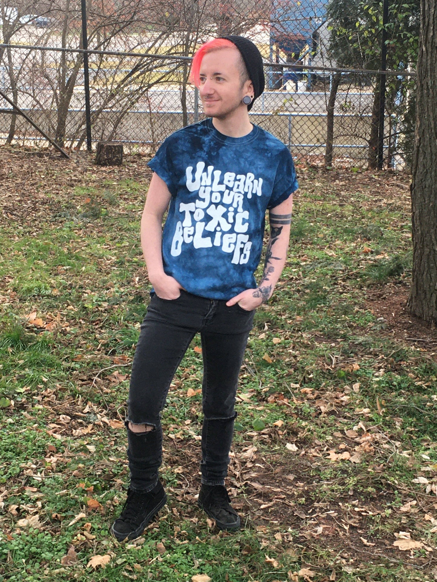 Unlearn Your Toxic Beliefs dyed t-shirt