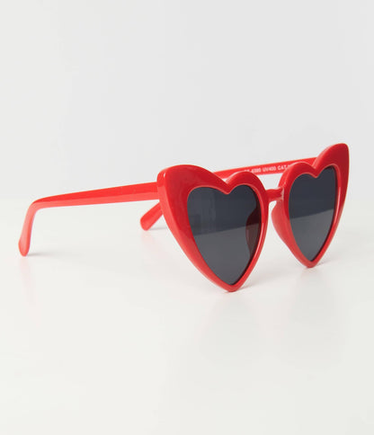 Unique Vintage Red Heart Sunglasses