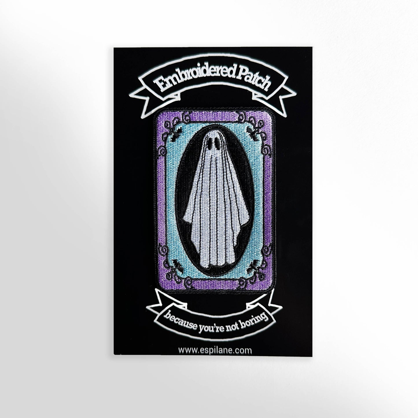 Spooky Cute Ghost Wearing Sheets Embroidered Iron On Patch