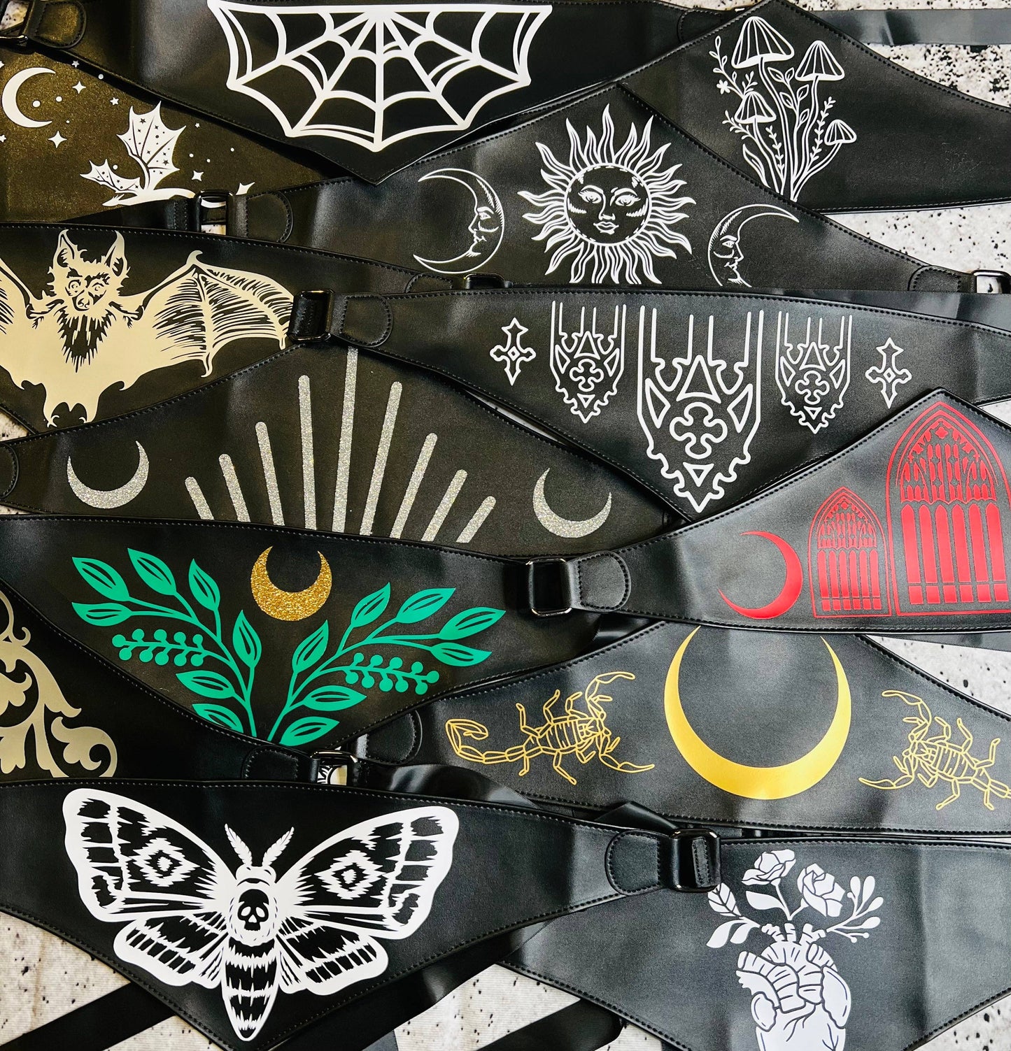 Vegan Leather Belt - Pointed - Scorpion Moon SILVER