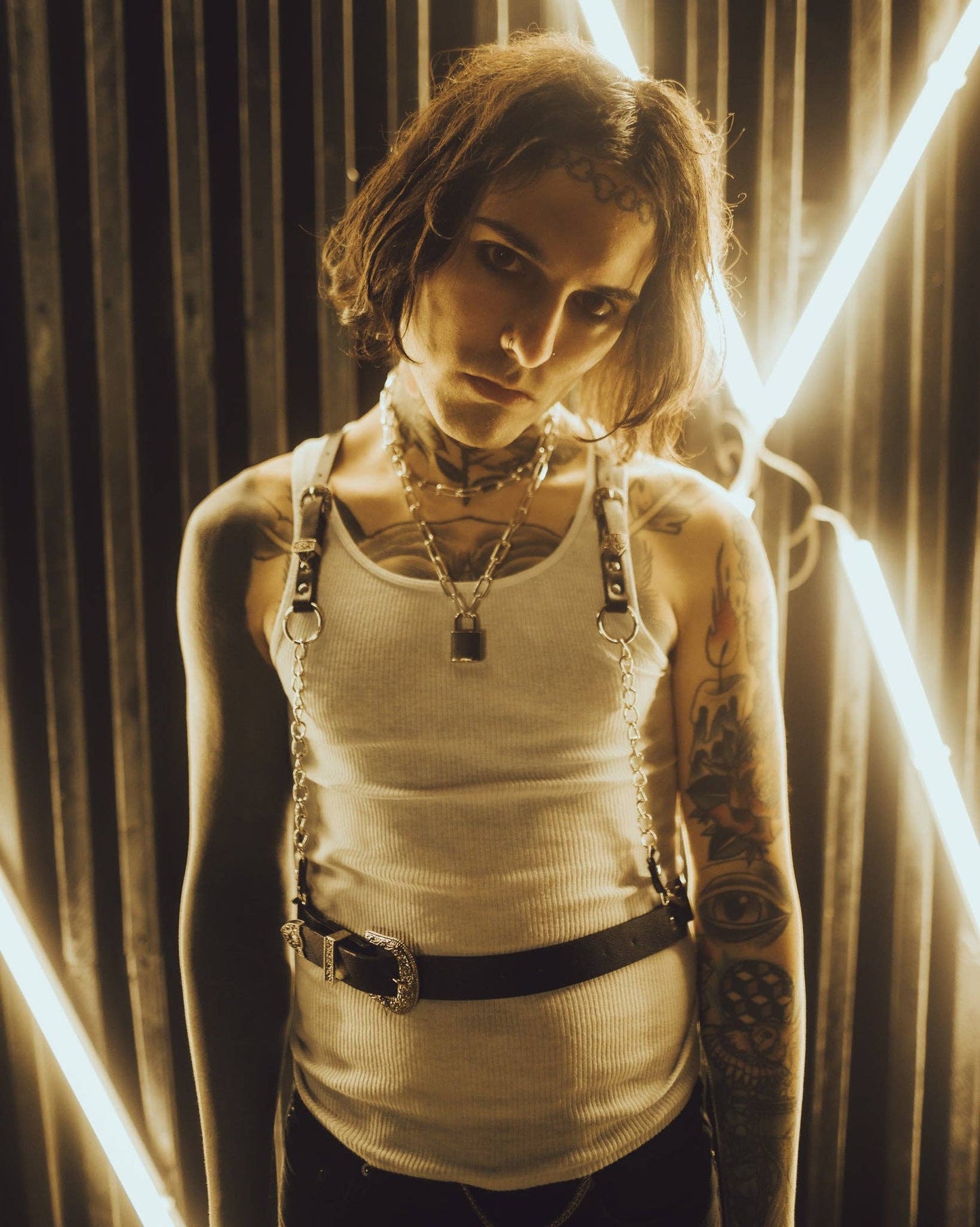 The ‘Sharpshooter’ Western Goth Chain Harness (XS- 5XL)