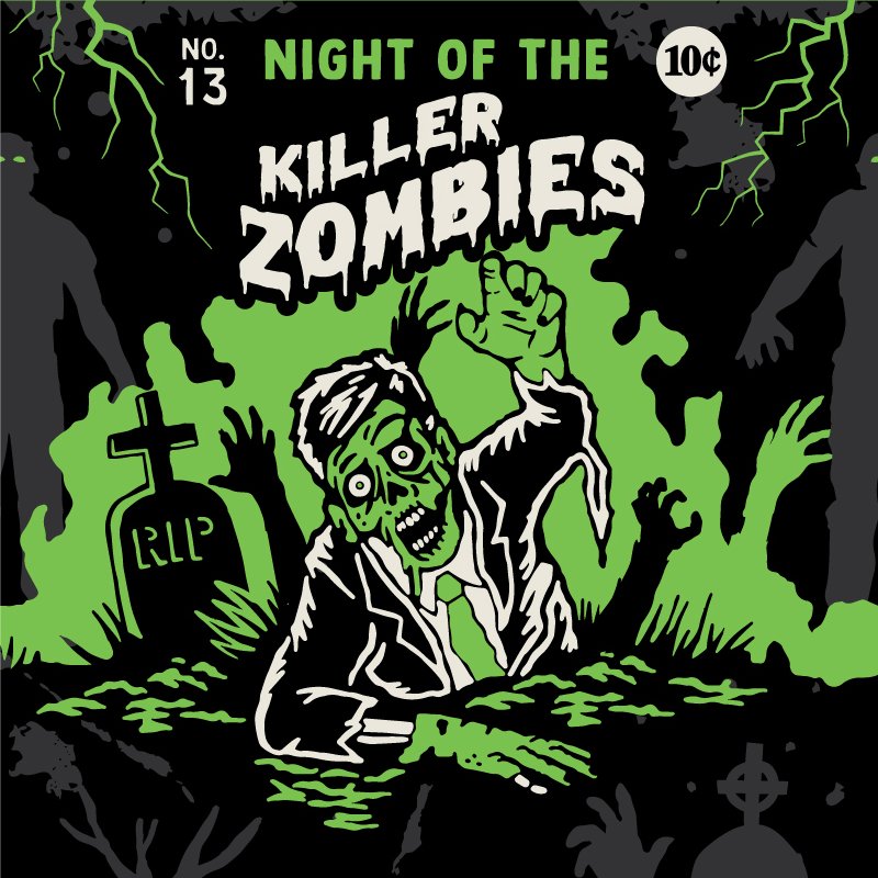 Night of the Killer Zombies Crew Socks