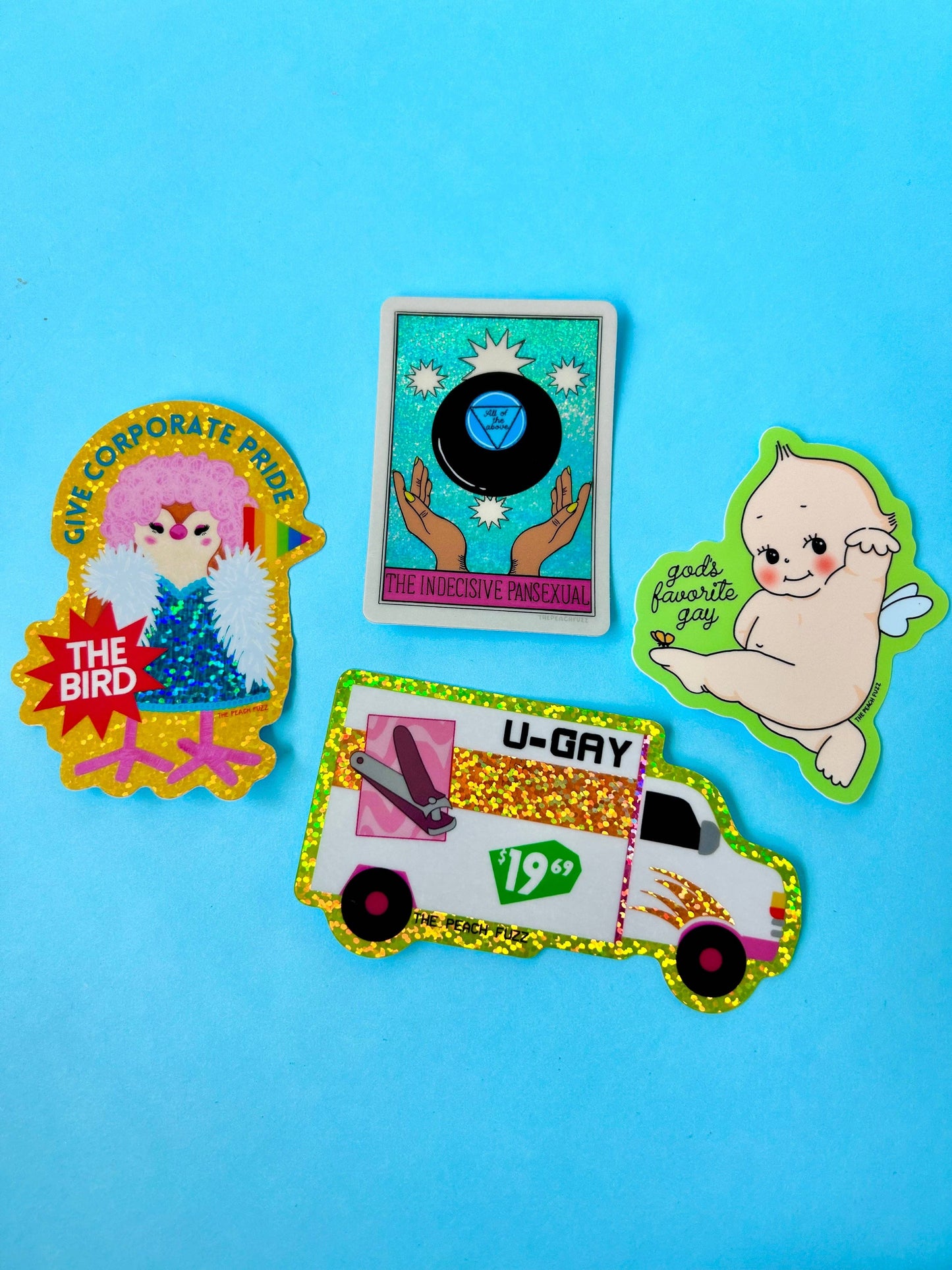 Indecisive Pansexual Glitter Sticker