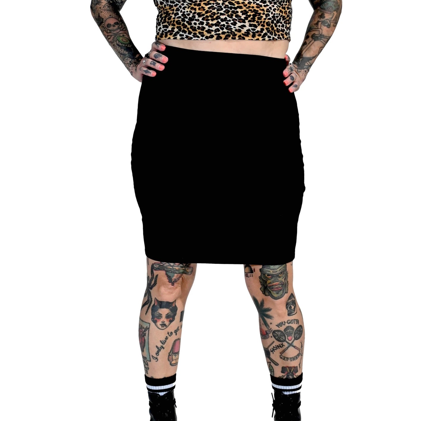 Black Midi Skirt by Sourpuss (XS - 3XL)