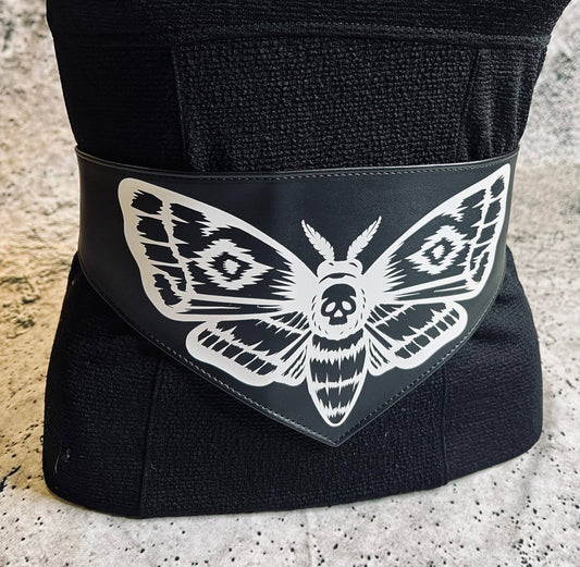 GOLD Death Moth Vegan Leather Belt