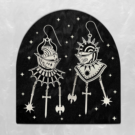 To The Death Titanium Earrings