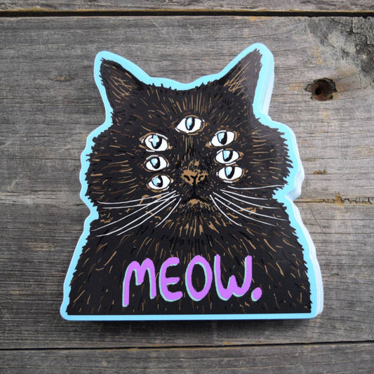 Meow Cat. Vinyl Sticker