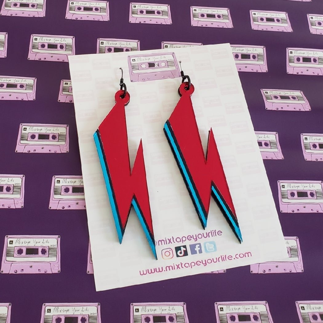 David Bowie Lightning Bolt Earrings