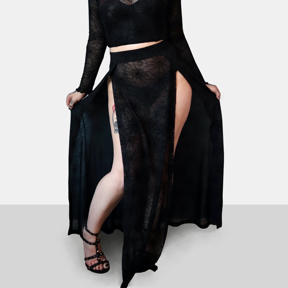 Spider Web Mesh M-Line Skirt (XSmall - 4XL)