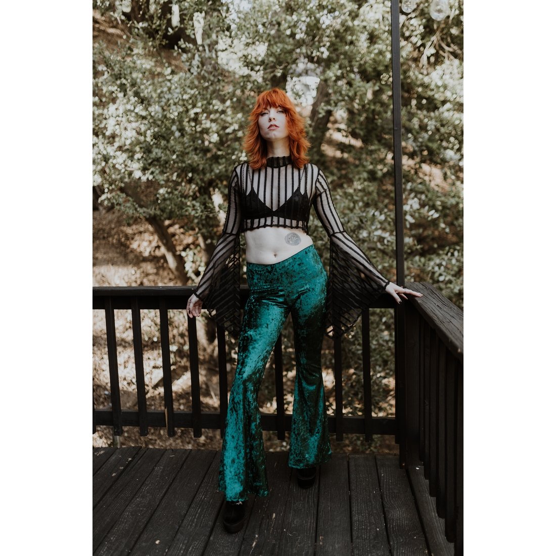 Sea Witch Emerald Green Velvet Bells (Small - 3XL)