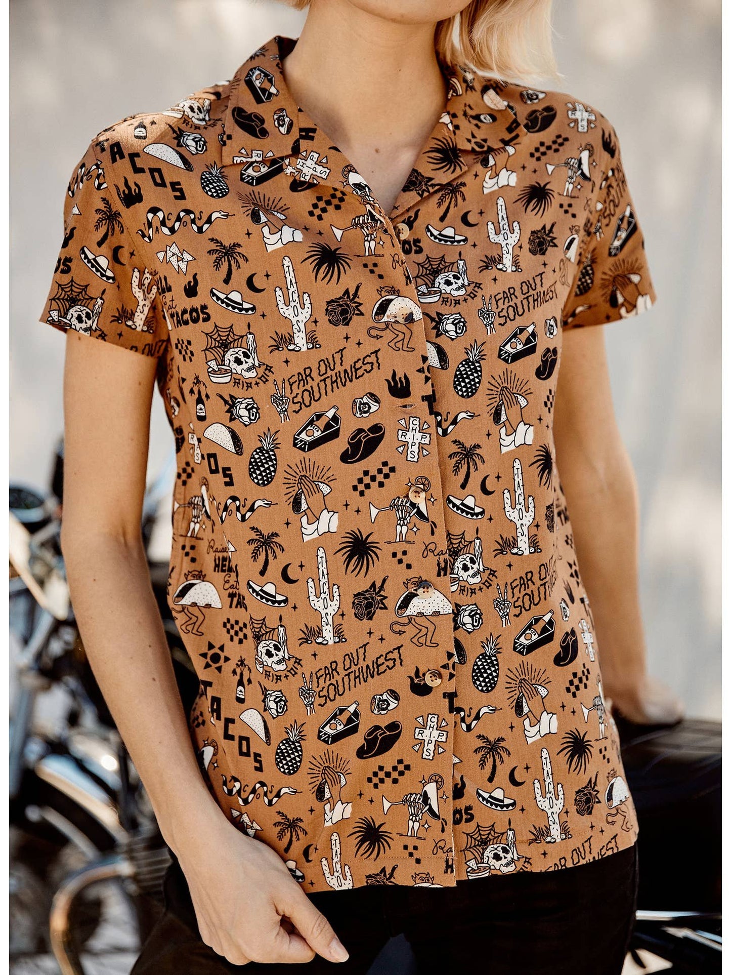 Raise Hell Eat Tacos Button Up Slim and Regular Fit (Small - 4XL)