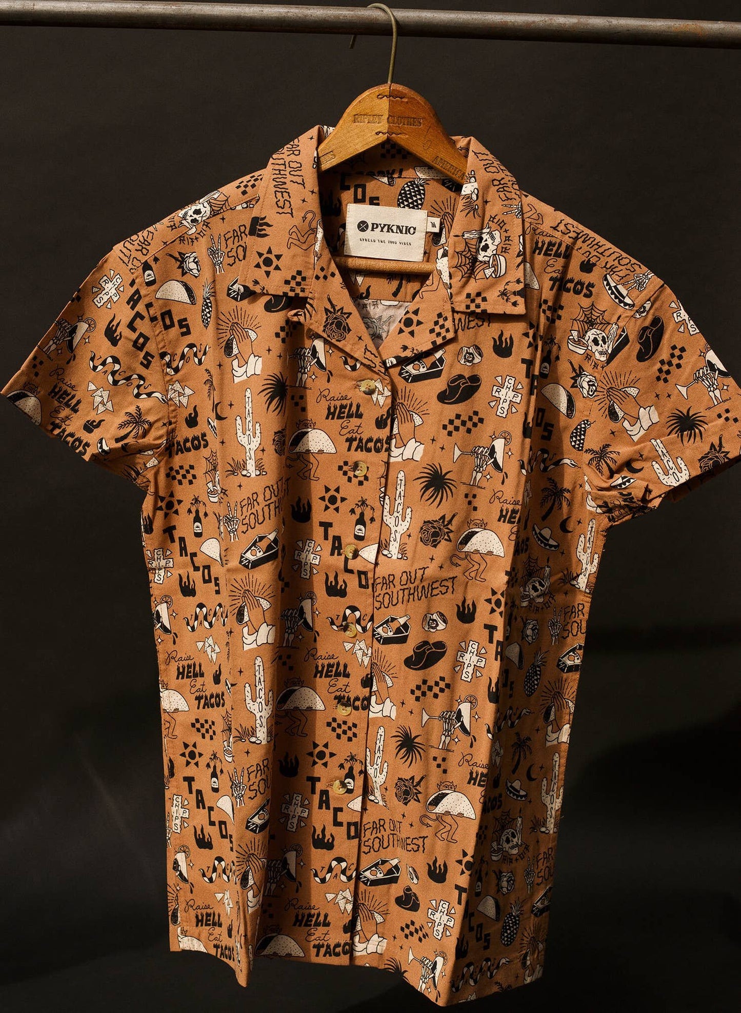 Raise Hell Eat Tacos Button Up Slim and Regular Fit (Small - 4XL)