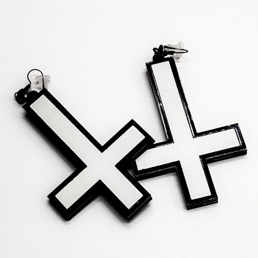 St. Peter's Cross Inverted Cross Earrings *I GLOW!*