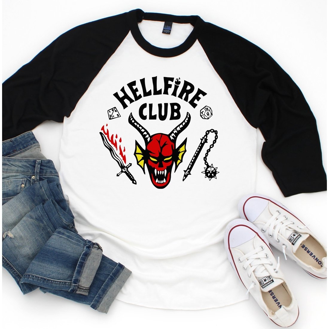 Hellfire Club Raglan Tee (Unisex Sm - 4XL)