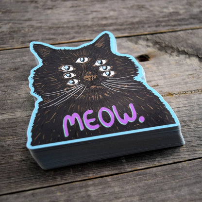 Meow Cat. Vinyl Sticker