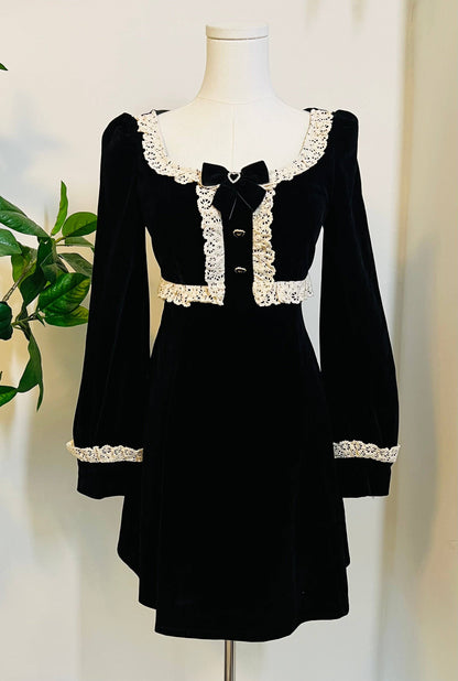 Sabrina - Luscious 60s style Velvet Mini Dress (XS - 3XL)