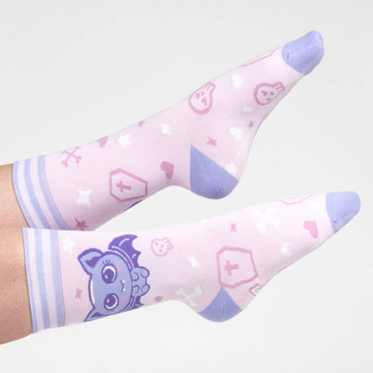 Widdle Bat Guy Crew Socks