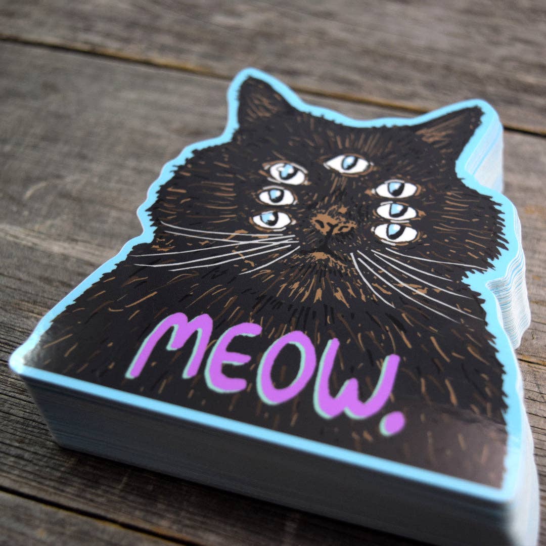 Meow Cat. Vinyl Sticker