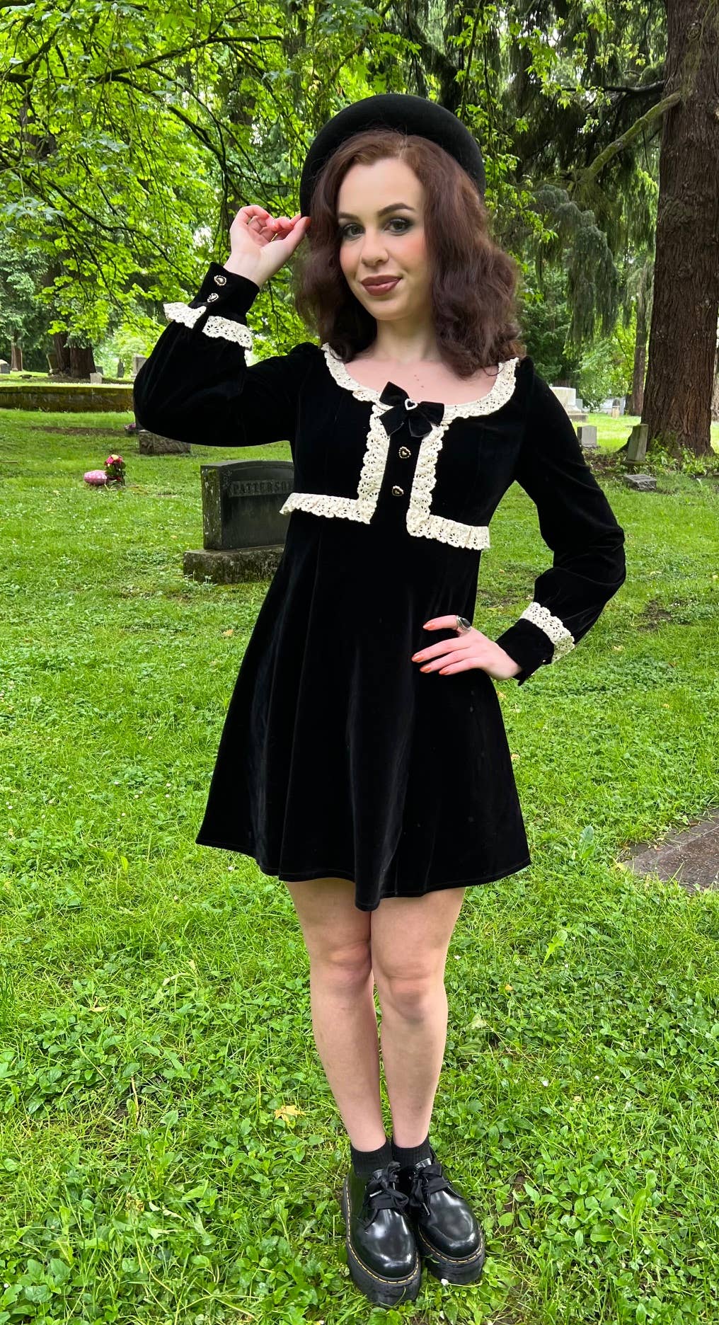 Sabrina - Luscious 60s style Velvet Mini Dress (XS - 3XL)