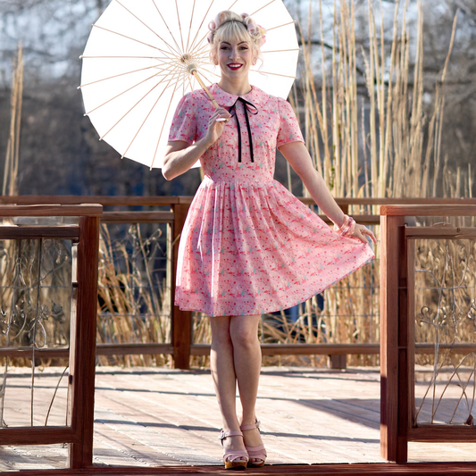 Flamingo Mid Mod Babydoll Circle Dress (XS - 4XL)