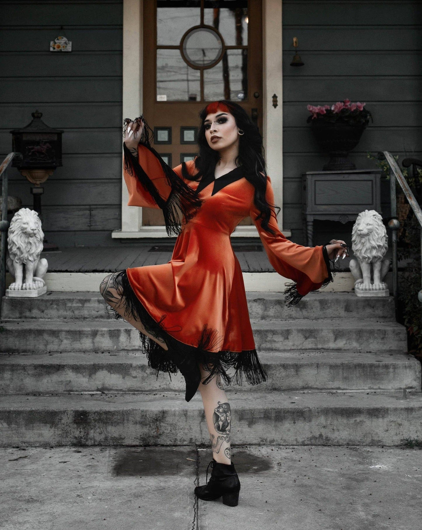 Orange Hex Dress (XS - 4XL)