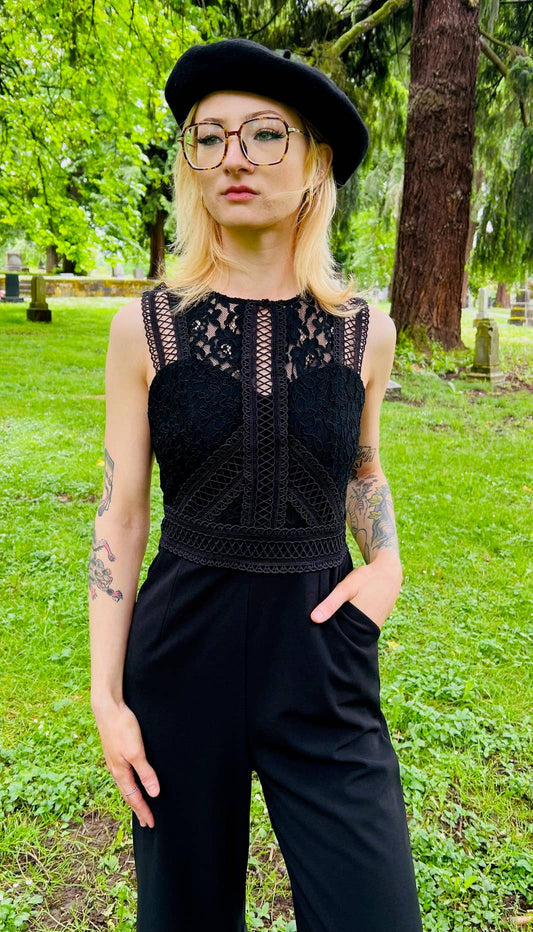 Branwen - Romantic Corporate Goth Jumpsuit (XS - 3XL)
