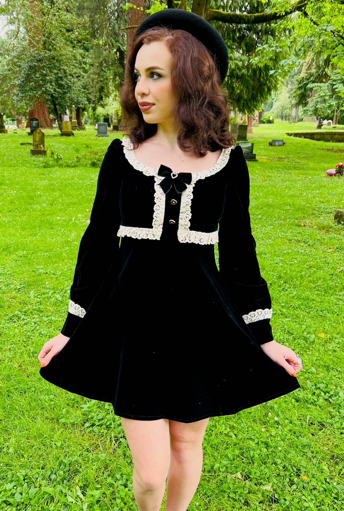 Sabrina - Luscious 60s style Velvet Mini Dress (XS - 3XL)