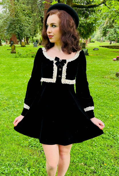 Sabrina - Luscious 60s style Velvet Mini Dress (XS - 3XL)