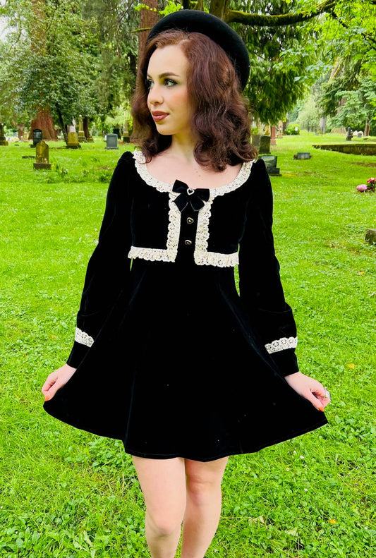 Sabrina - Luscious 60s style Velvet Mini Dress (XS - 3XL)