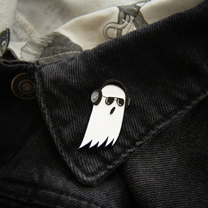 Headphones Ghost Enamel Pin