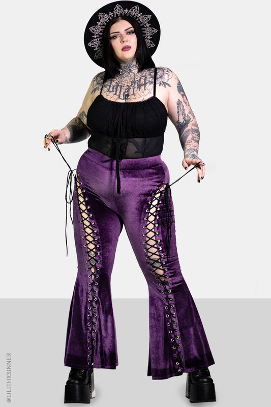 Amethyst Alice Lace Up Flare Pants (XS - 4XL)