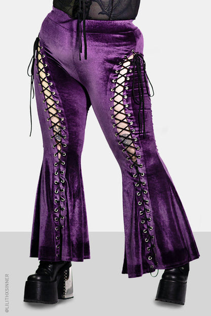 Amethyst Alice Lace Up Flare Pants (XS - 4XL)