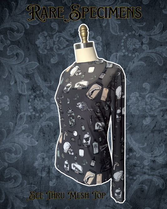 Rare Specimens Oddities Long Sleeve Mesh Top (S - 3XL)