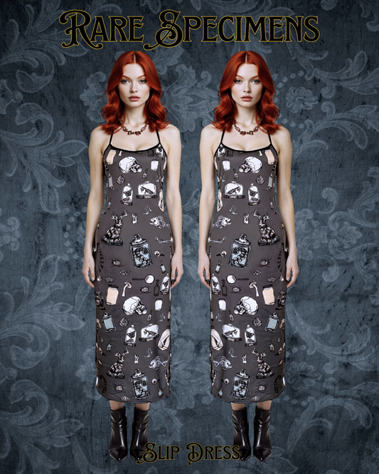 Rare Specimens Oddities Print Slip Dress (SM - 2XL)