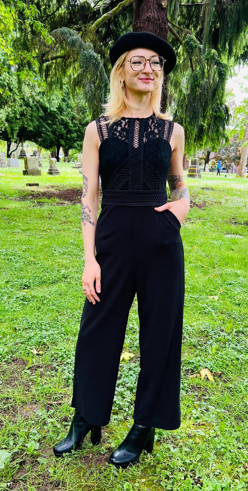 Branwen - Romantic Corporate Goth Jumpsuit (XS - 3XL)