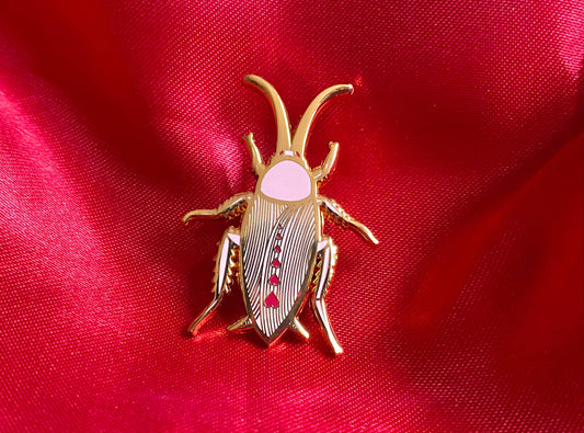 Pink Cutie Cockroach Pin