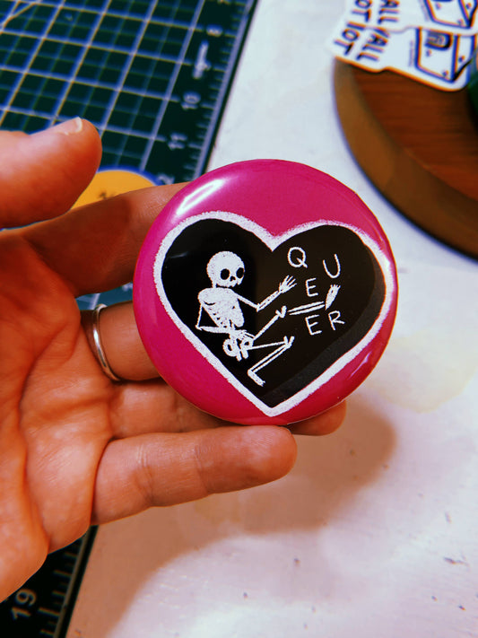 Queer Skeleton 2.25" Pinback Button