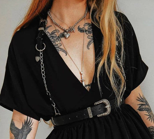 The ‘Sharpshooter’ Western Goth Chain Harness (XS- 5XL)