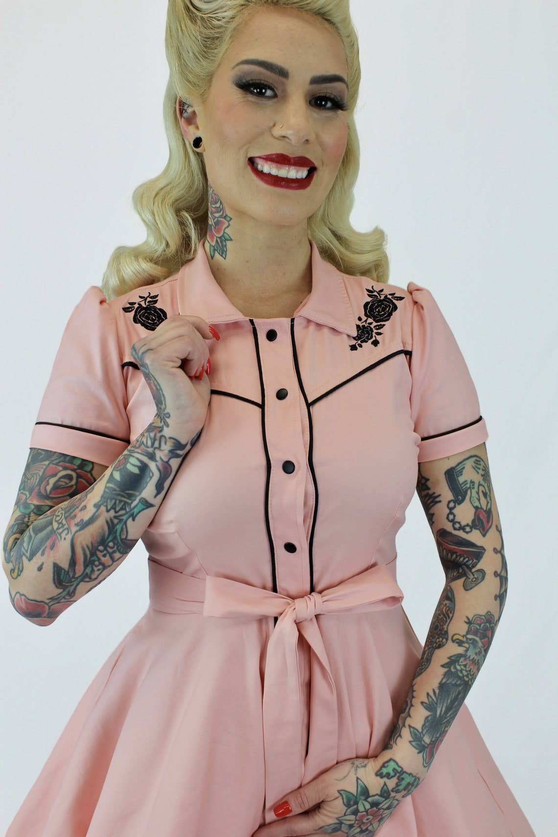 Dolly Dearest Pink Western Vintage Inspired Dress (XS-3XL)