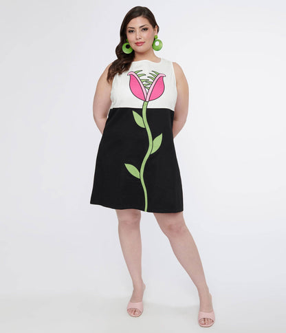 Smak Parlour 1960s Venus Flytrap Shift Dress (Small - 3XL)