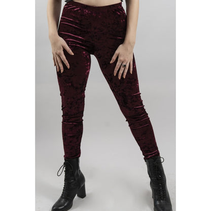 "Walk This Way" Velvet Leggings in Burgundy (S - XXL)