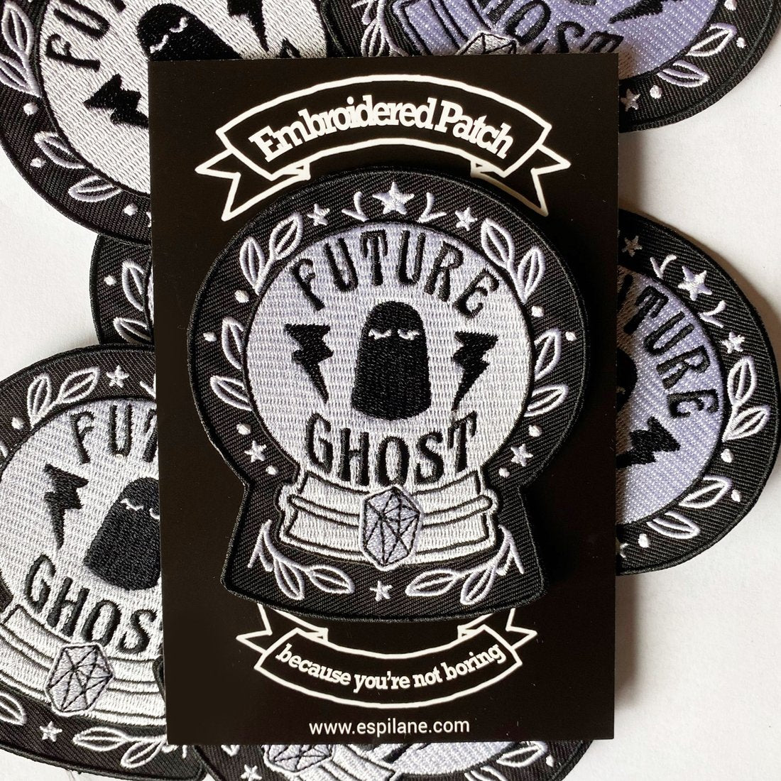 Future Ghost Iron On Embroidered Patch