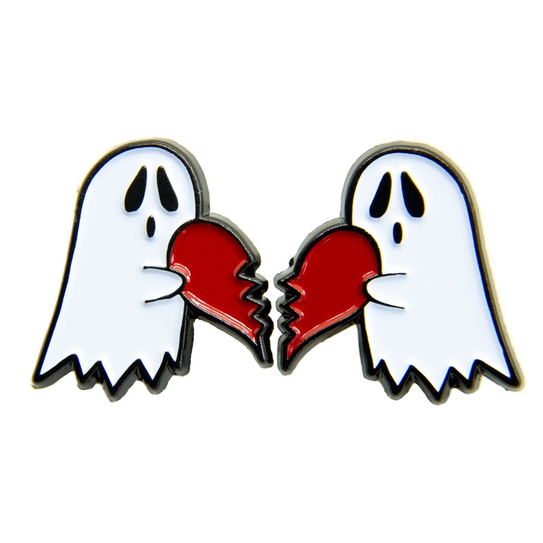 Ghost Heart BFF Enamel Pin Set of 2