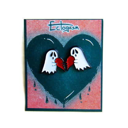 Ghost Heart BFF Enamel Pin Set of 2