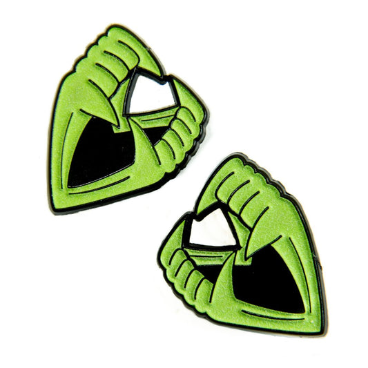 Glow-in-the-Dark Vampire Teeth Enamel Collar Pins Set of 2